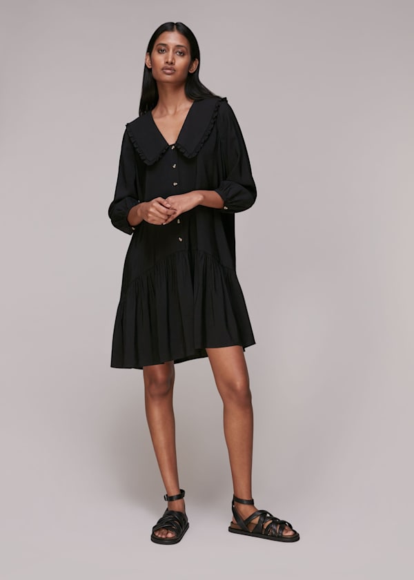 Black Emery Collar Detail Dress