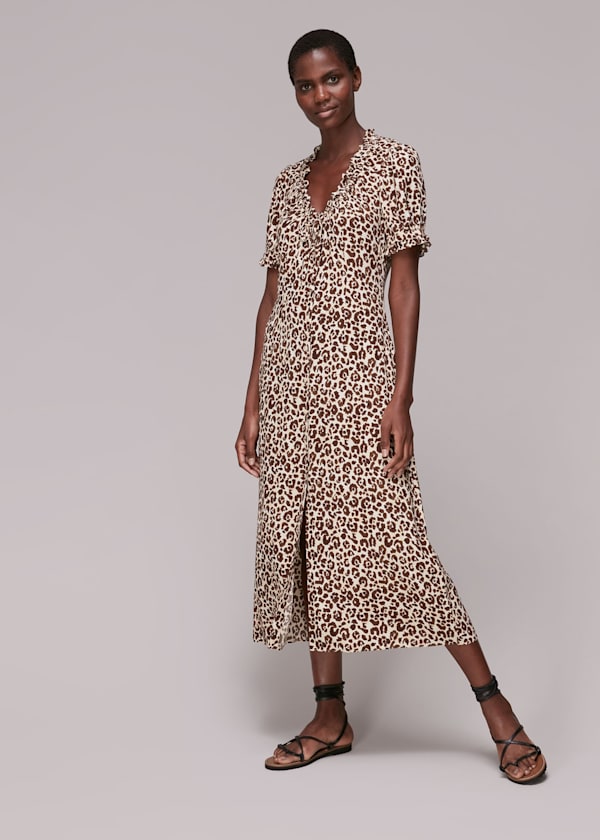 Ada Animal Print Midi Dress