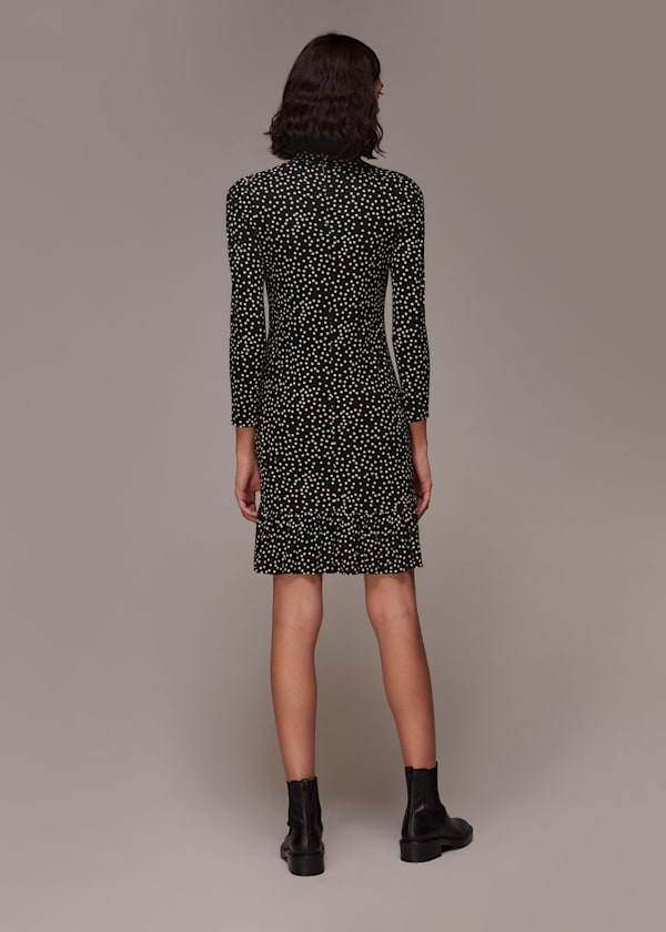 Black Irregular Spot Jersey Dress