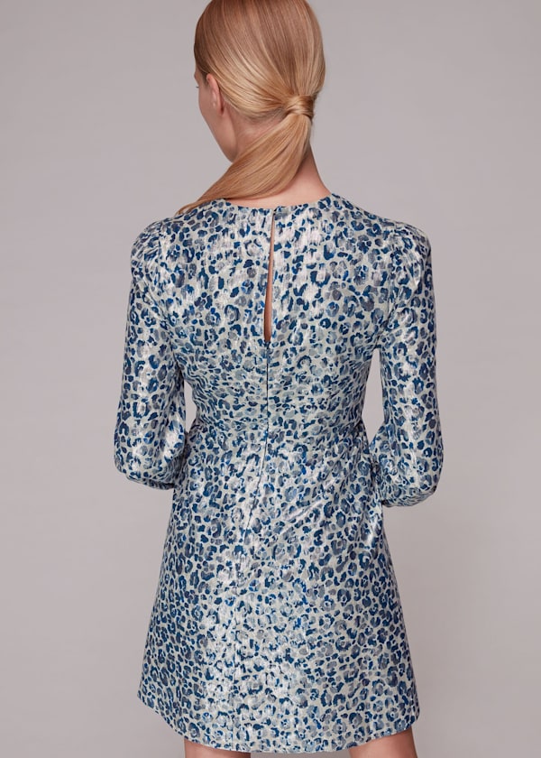 Multicolour Josie Metallic Silk Mix Dress