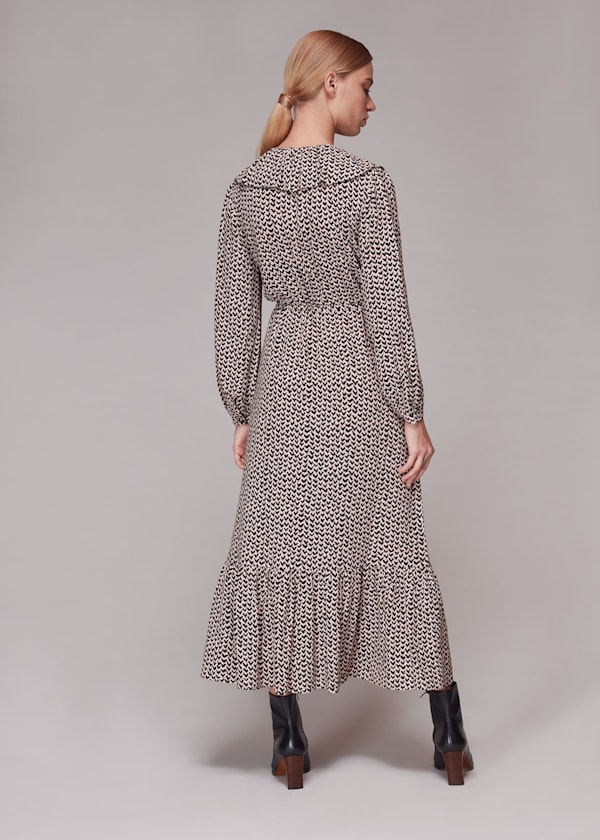 Multicolour Abstract Heart Print Dress