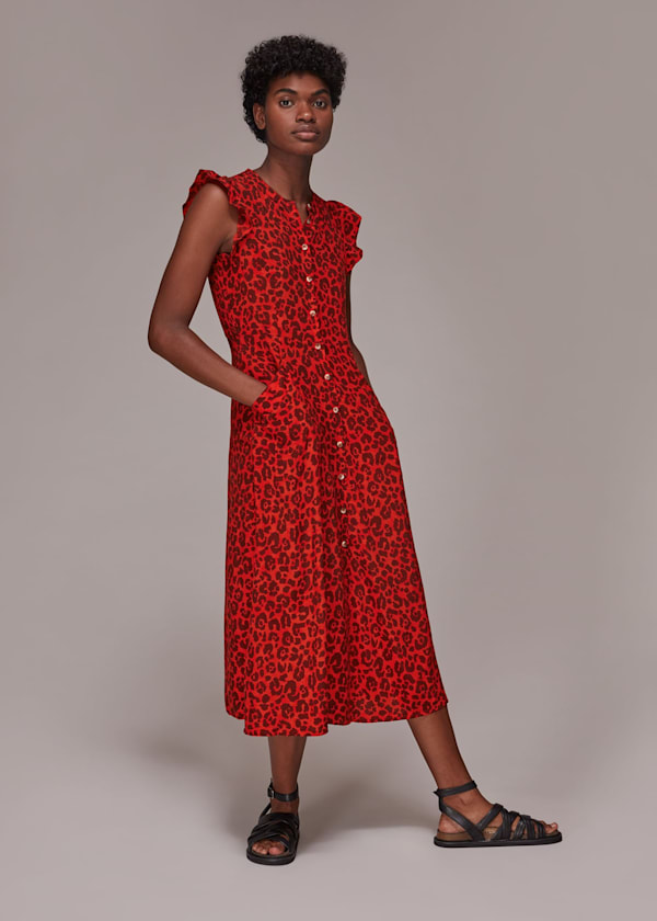 Whistles digital daisy zelena dress online