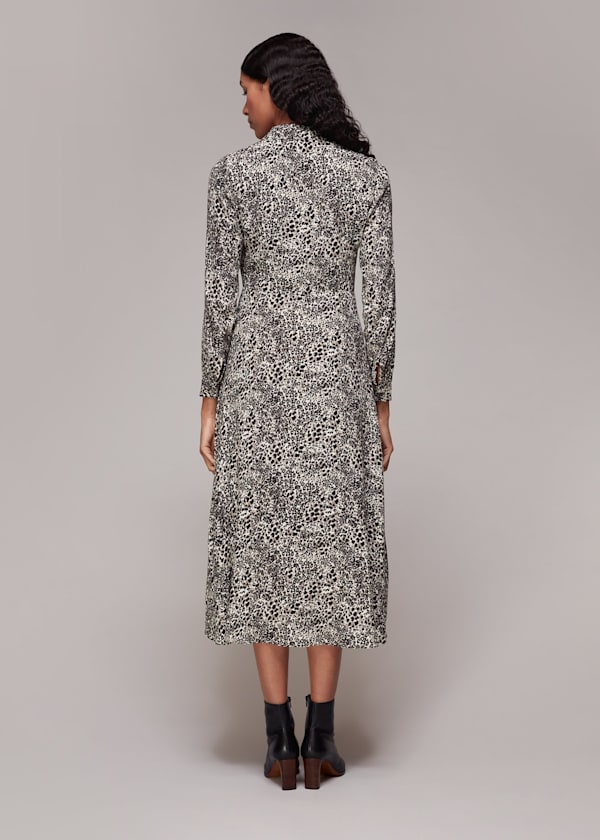 Black Micro Animal Print Heidi Dress