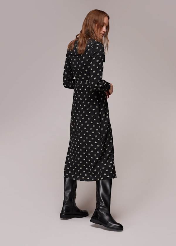 Black Izzy Horseshoe Collar Dress