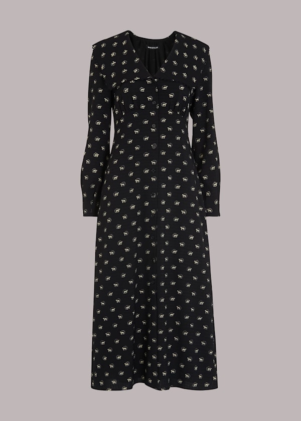 Black Izzy Horseshoe Collar Dress