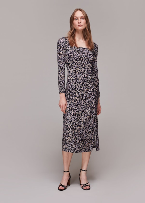 Multicolour Trailing Floral Jersey Dress