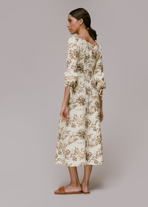 Multicolour Halle Rococo Linen Blend Dress