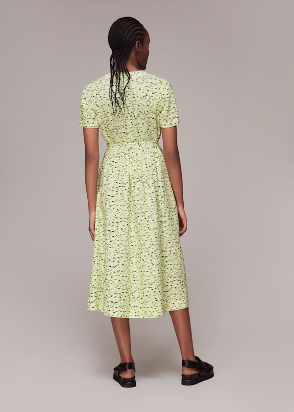 Multicolour Painterly Marks Midi Dress