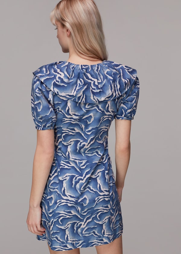 Multicolour Watercolour Zebra Poplin Dress