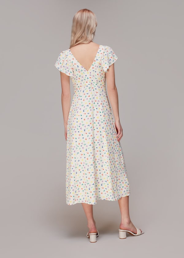 Multicolour Dancing Floral Midi Dress