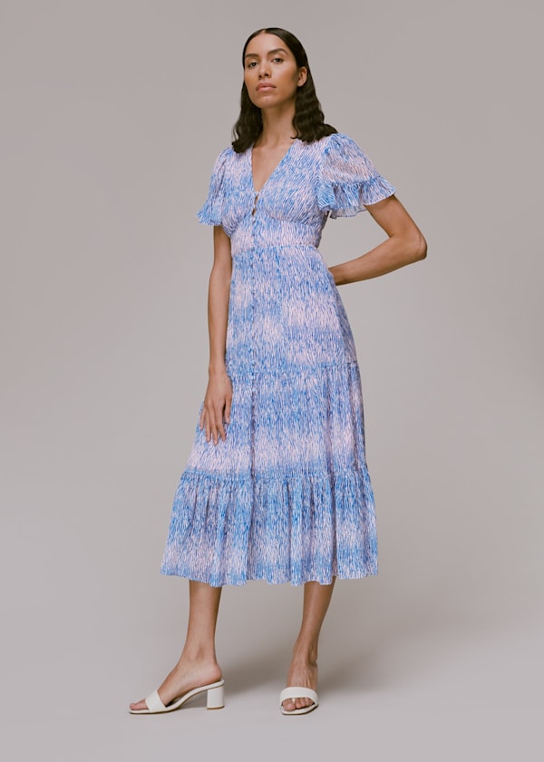 Multicolour Tiger Dobby Midi Dress