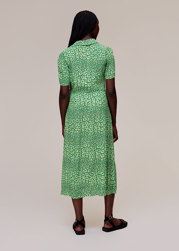 Leopard Petals Midi Dress