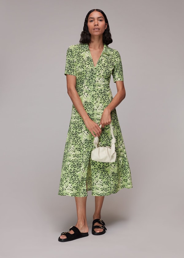 Green Rowan Hyena Spot Midi Dress