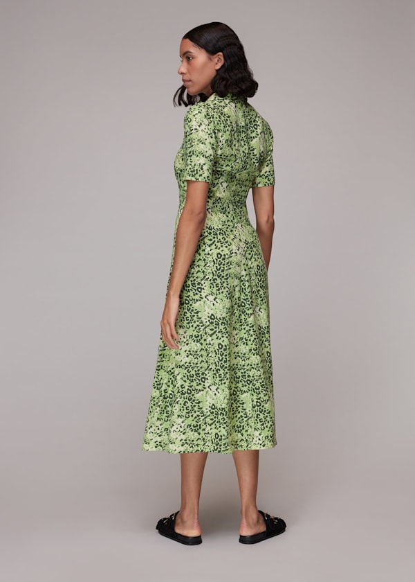 Green Rowan Hyena Spot Midi Dress
