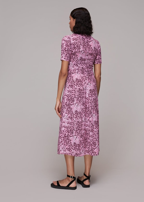 Pink Rowan Hyena Spot Midi Dress