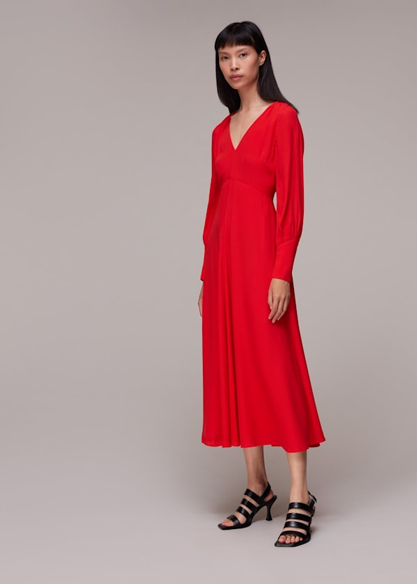 Red Amira Tie Detail Dress
