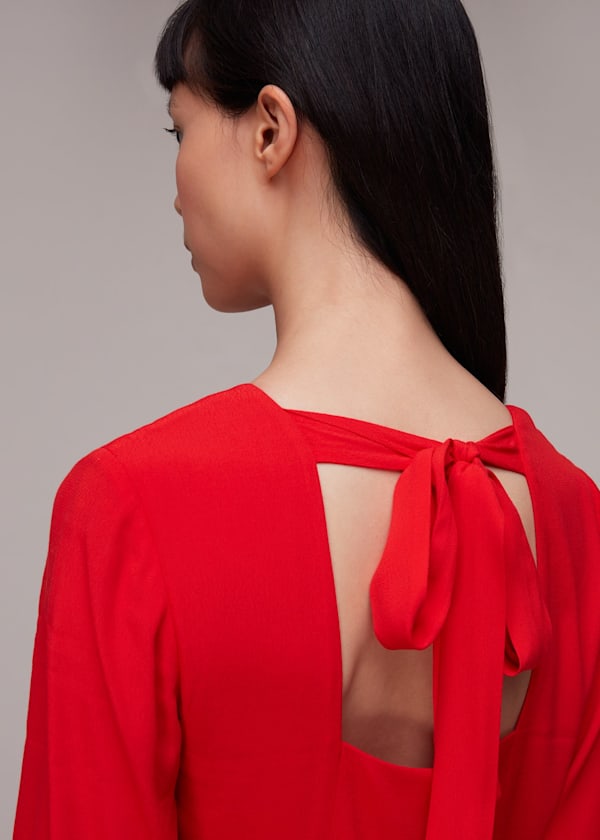 Red Amira Tie Detail Dress
