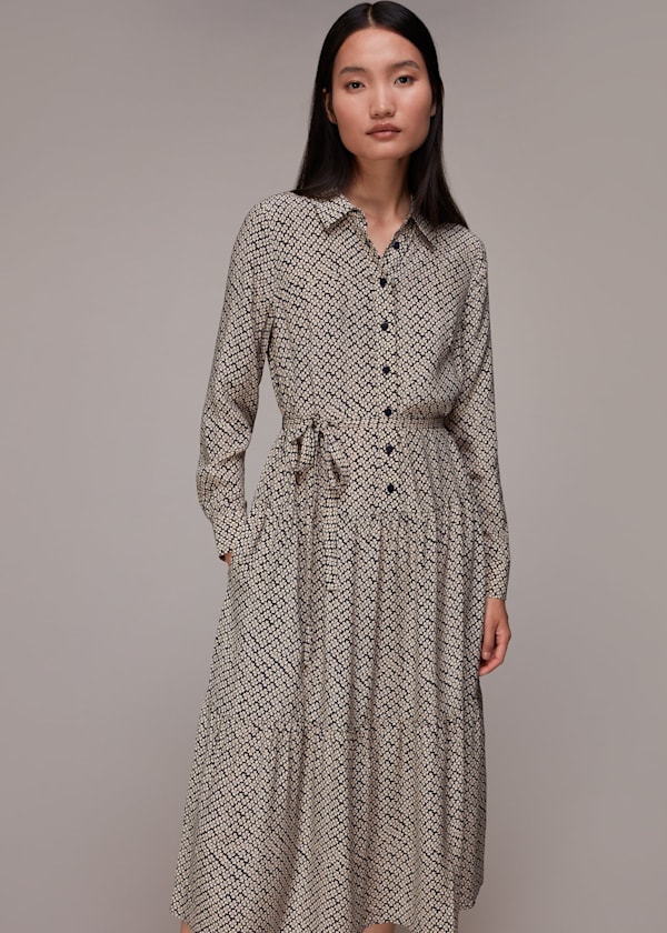 Clover Print Shirt Dress