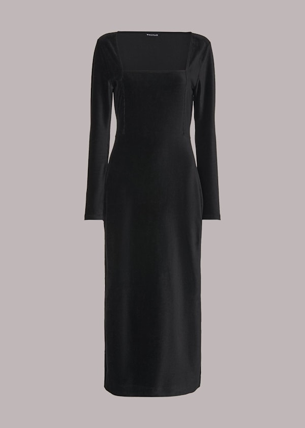 Jersey Velvet Midi Dress