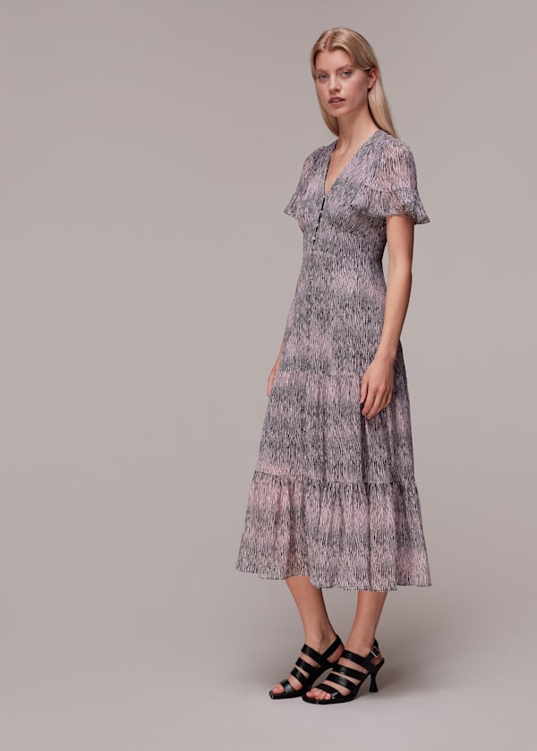 Pink Tiger Dobby Midi Dress