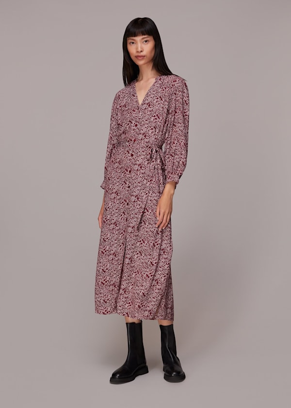 Pink Rough Weave Lizzie Midi Dress