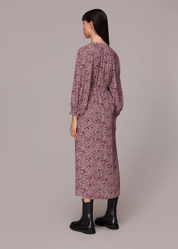 Pink Rough Weave Lizzie Midi Dress