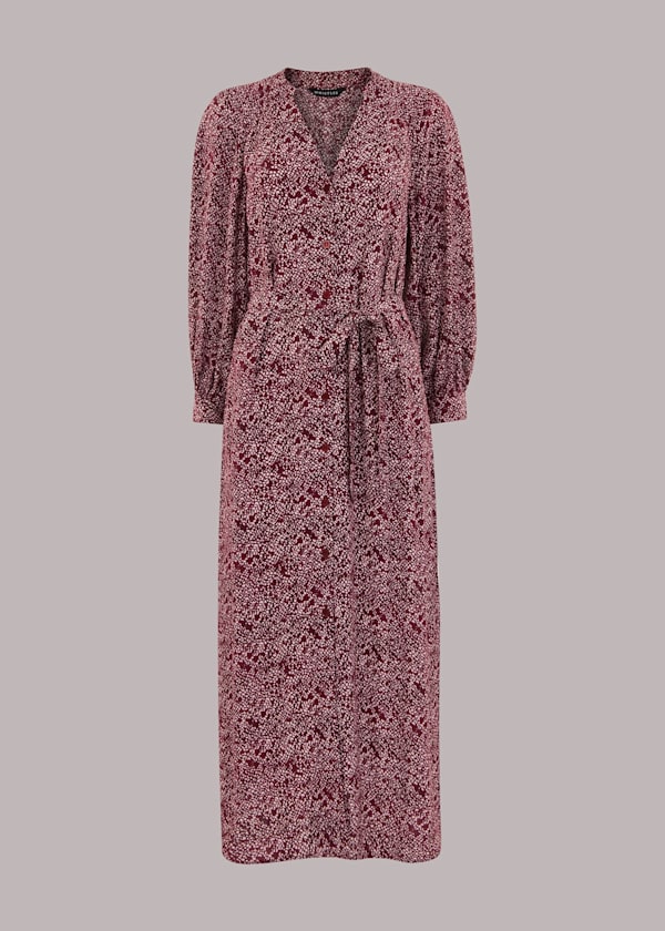 Pink Rough Weave Lizzie Midi Dress