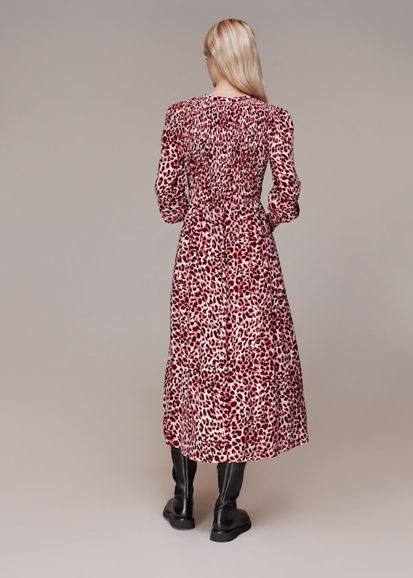 Pink Abstract Cheetah Print Dress