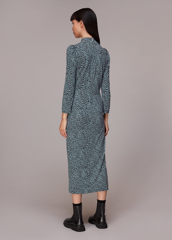 Contrast Leopard Jersey Dress