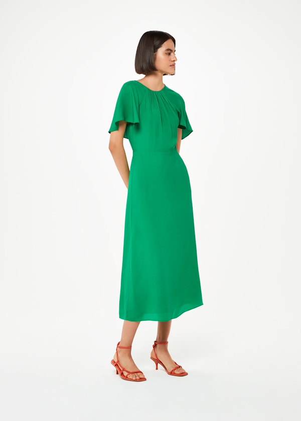 Green Annabelle Cape Sleeve Dress