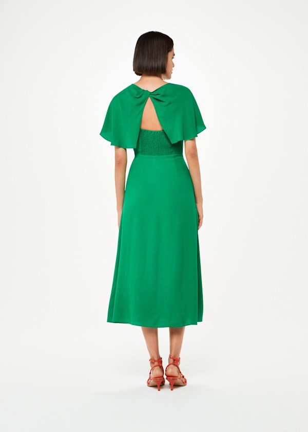 Green Annabelle Cape Sleeve Dress