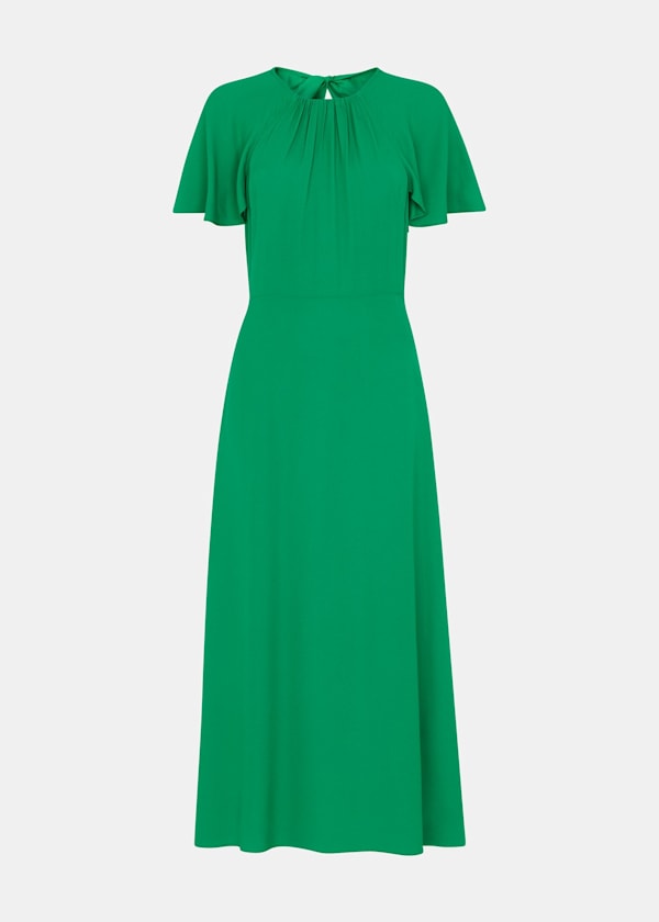 Green Annabelle Cape Sleeve Dress