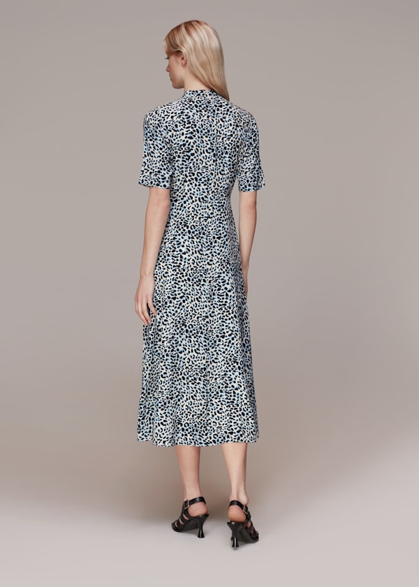 Multicolour Abstract Cheetah Silk Dress