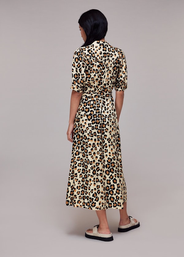 Painted Leopard Shirt Dress