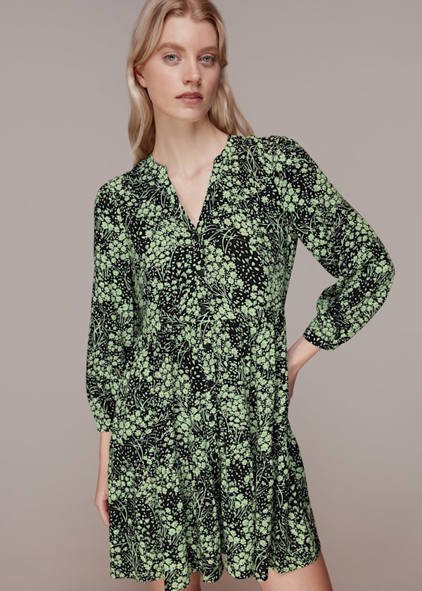 Green Daisy Meadow Print Dress