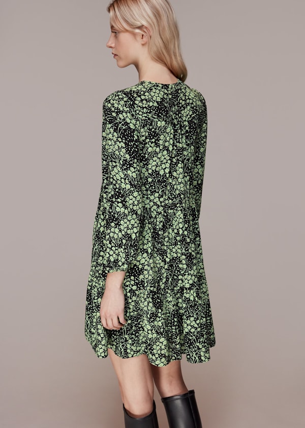 Green Daisy Meadow Print Dress
