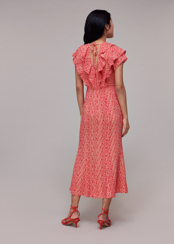 Red Wiggly Lines Adeline Dress