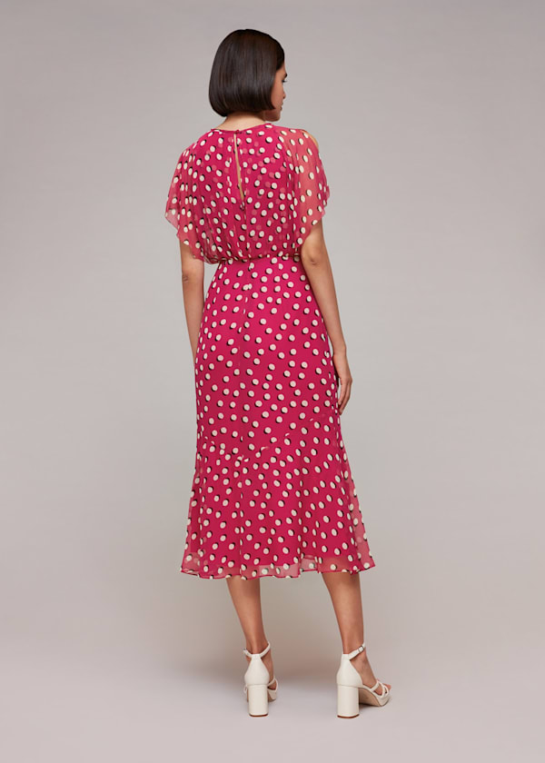 Pink Moon Spot Print Dress
