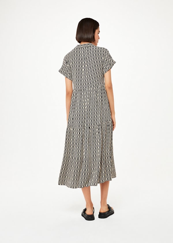 Black Link Check Print Dress