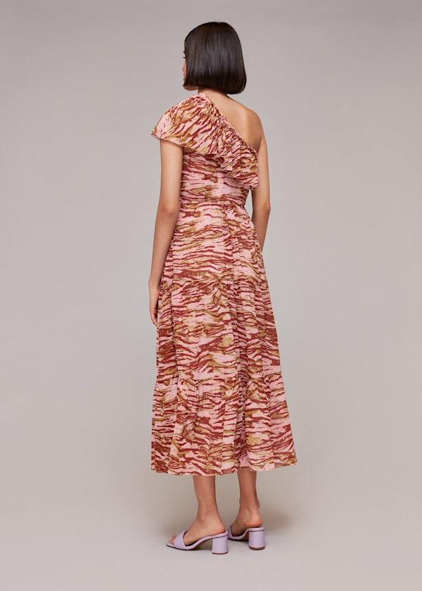 Multicolour Clouded Tiger Asymmetric Dress