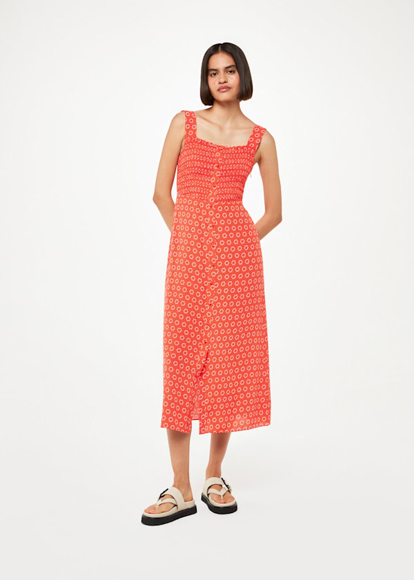 Red Flower Charm Macie Dress