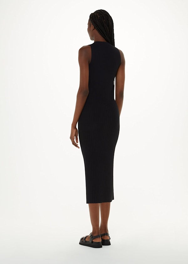 Black Ida Rib Detail Knit Dress