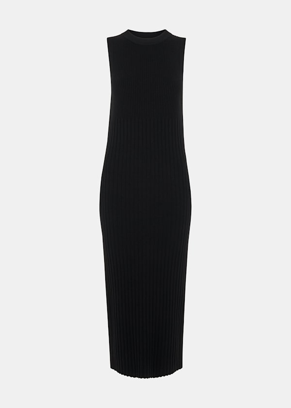 Black Ida Rib Detail Sweater Dress