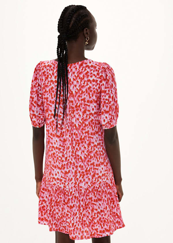 Pink Blurred Strokes Flippy Dress
