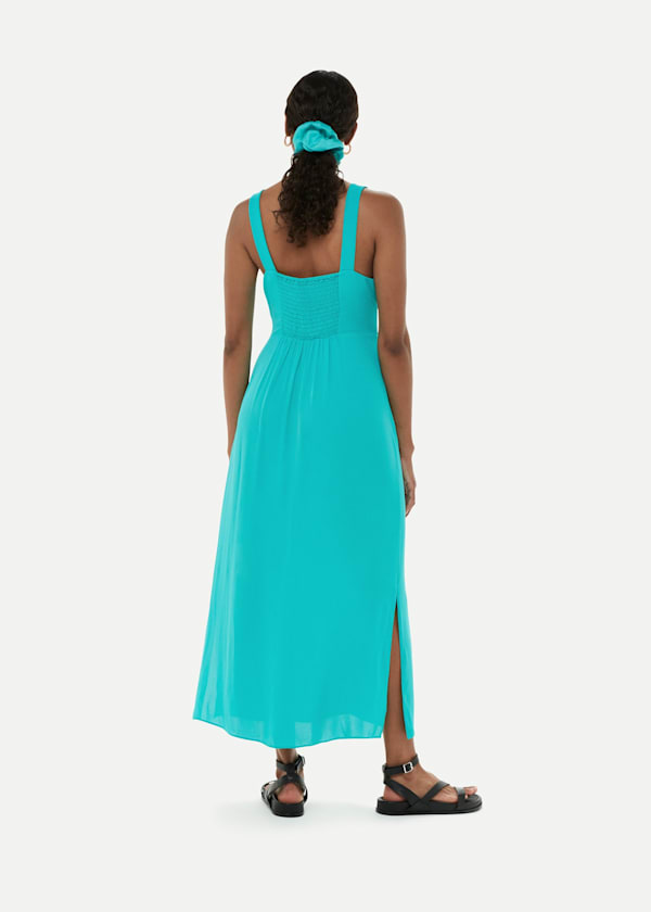 Turquoise Andie Button Dress