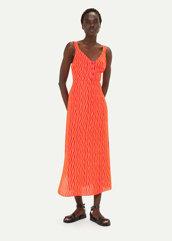 Red Andie Optical Rope Print Dress