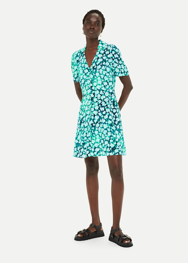 Green Floral Petal Rowan Dress