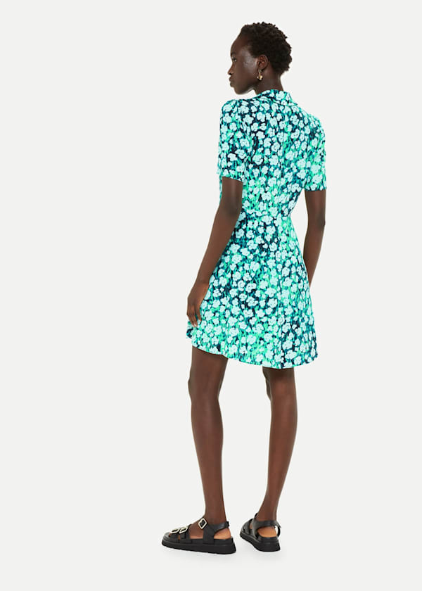 Green Floral Petal Rowan Dress