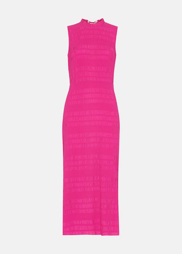 Pink Maya Plisse Midi Dress