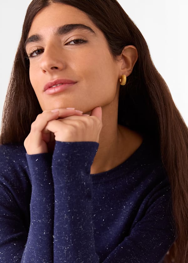 Navy Annie Sparkle Knit Dress